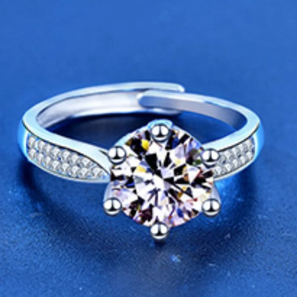 Certified 2ct. t.w. Moissanite Diamond Solitaire Engagement Ring NEW J